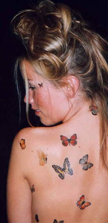 Blue butterfly tattoo. METAMORPHOSIS